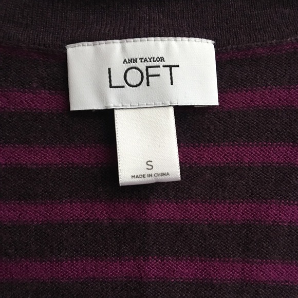 {Loft} Striped Purple Cardigan Size S - Picture 5 of 8
